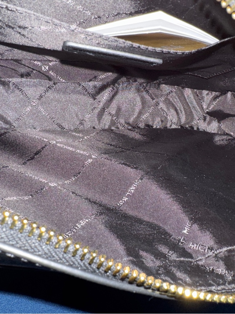 Michael Kors Jet Set Saffiano Leather Large Crossbody Black Structured Gold NWT - Picture 10 of 13